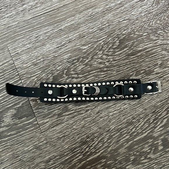 Jewelry - Black Buckle Bracelet with Silver Accents